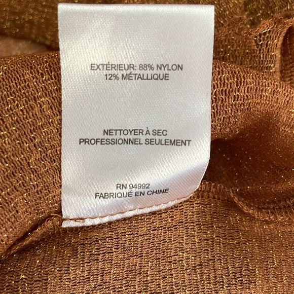 Jonathan Simkhai Standard Charli Turtleneck in Gold/Copper Shimmer - Picture 6 of 6